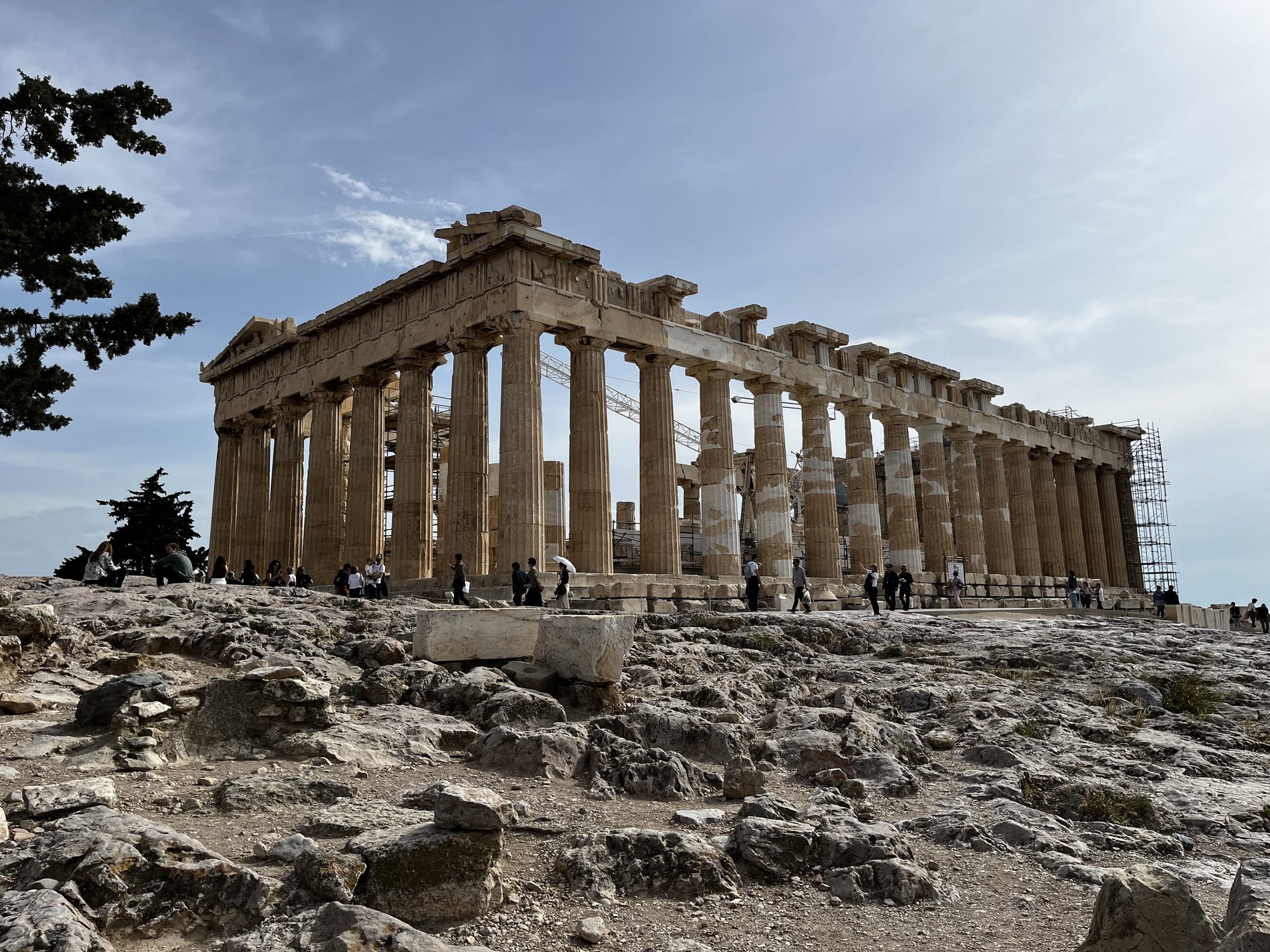 A close-up detail of the Erechtheion temple on the Acropolis of Athens