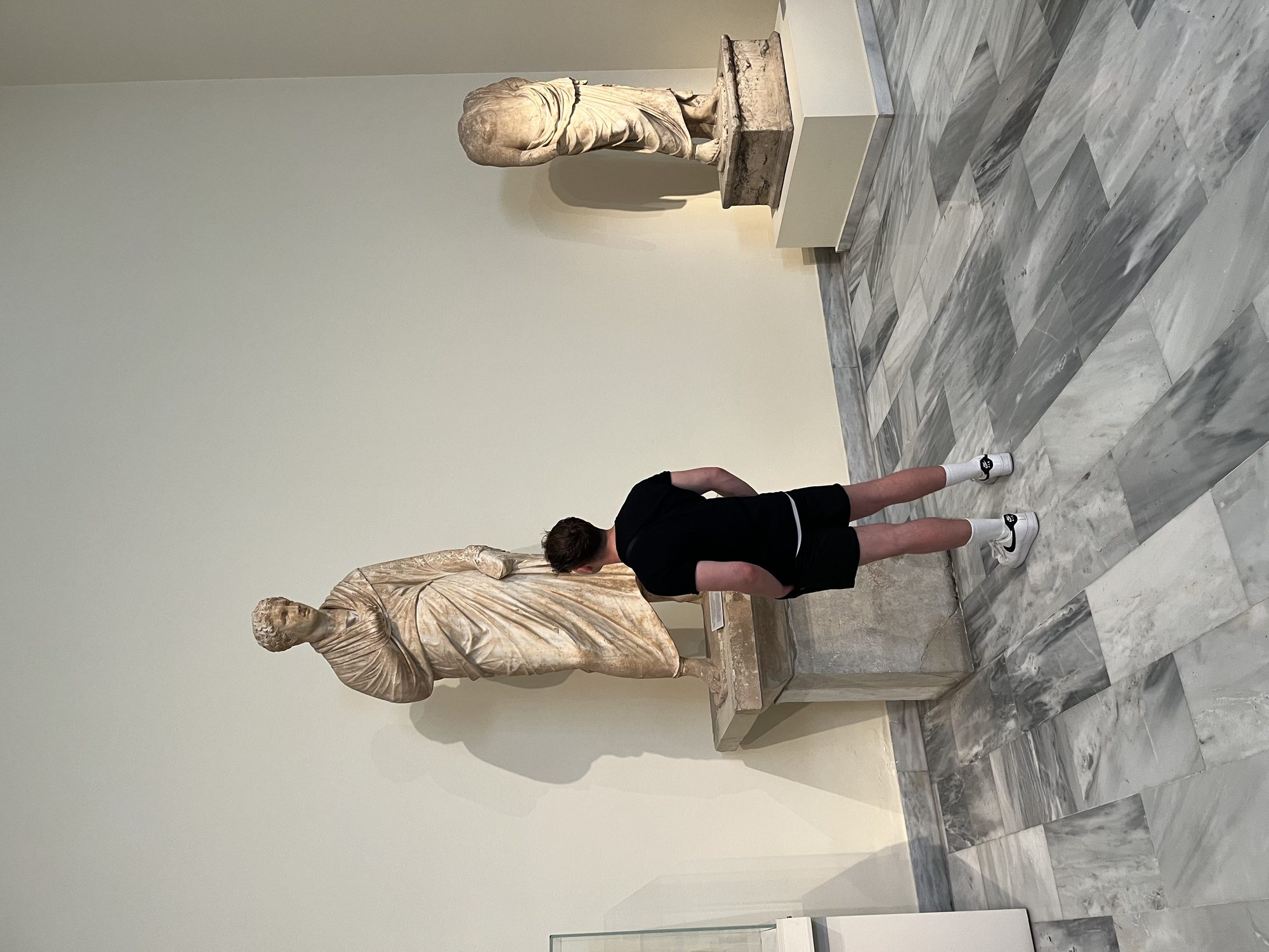 Inside the Acropolis Museum in Athens — the Parthenon Gallery on the top floor with original sculptures arranged in their original positions