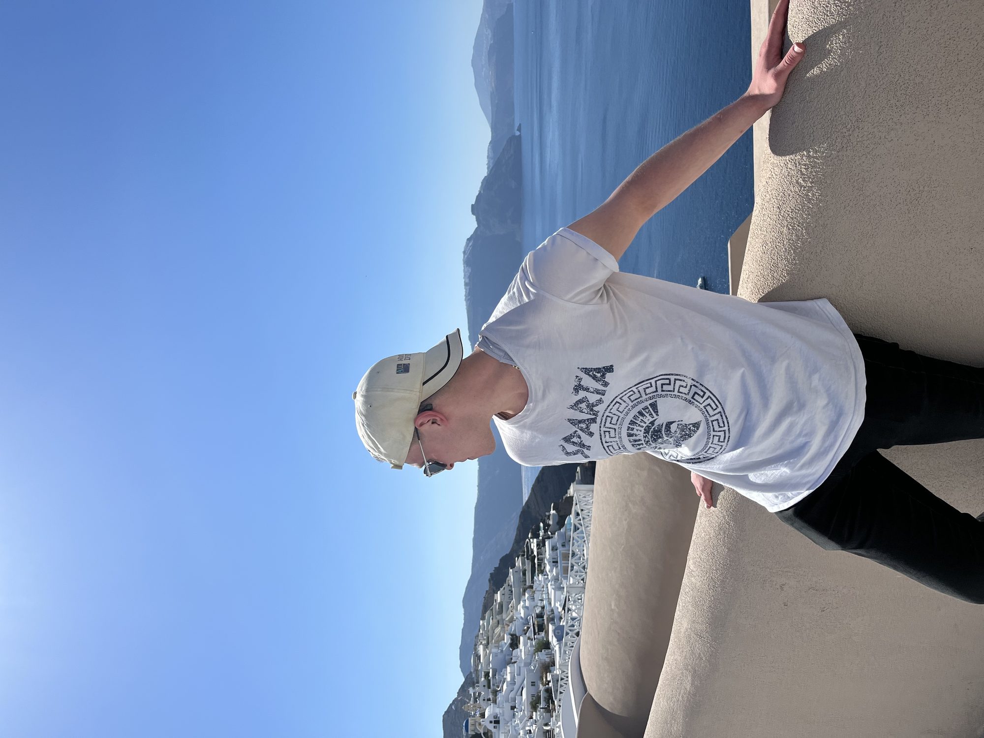 Yaron at the Santorini caldera