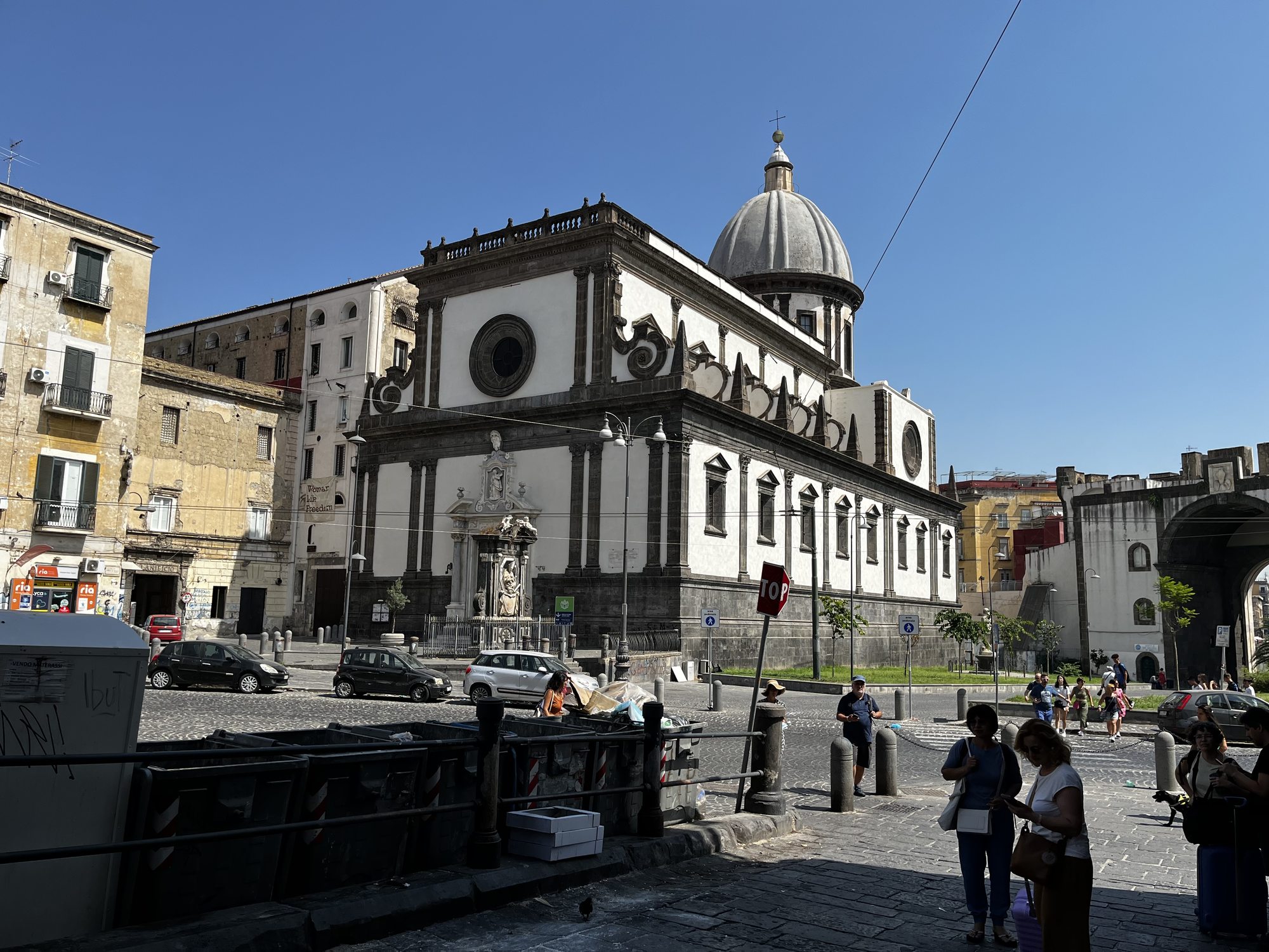 A baroque piazza in central Naples Italy
